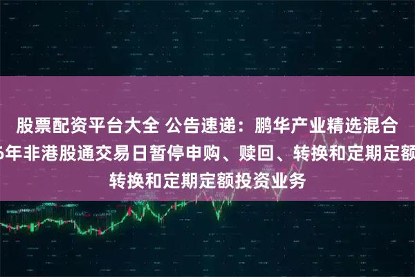 股票配资平台大全 公告速递：鹏华产业精选混合基金2026年非港股通交易日暂停申购、赎回、转换和定期定额投资业务