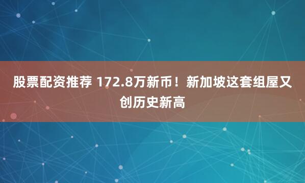 股票配资推荐 172.8万新币！新加坡这套组屋又创历史新高