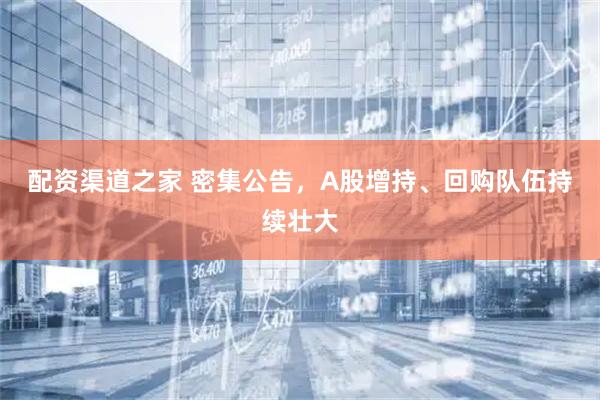 配资渠道之家 密集公告，A股增持、回购队伍持续壮大